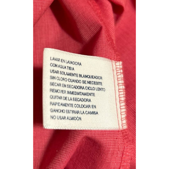 Stafford Winkle Free Men's Red Broadcloth Long Sleeve Button Front Shirt Size 16 - Picture 5 of 5
